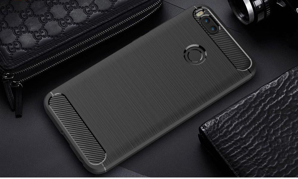 Xiaomi Mi A1 geborsteld TPU Hoesje Zwart afbeelding 6