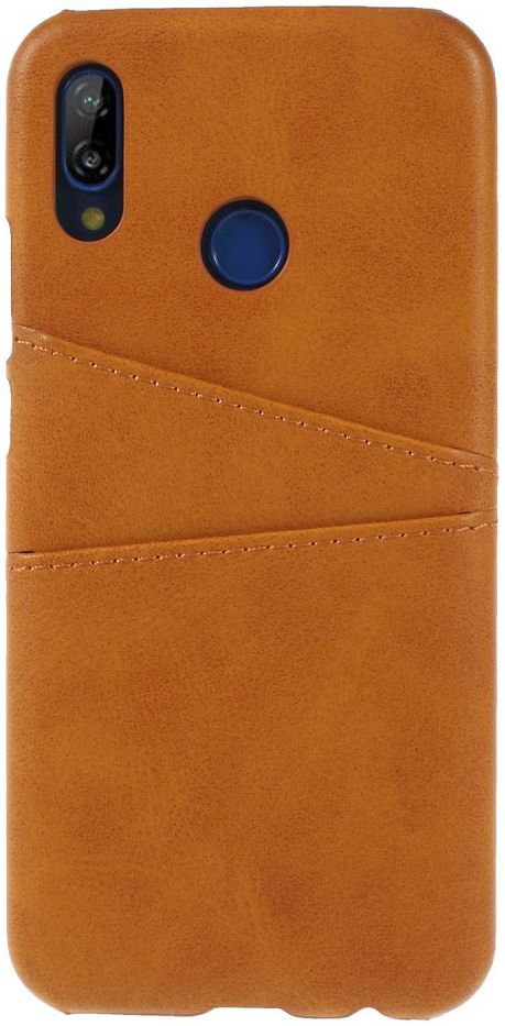 Huawei P20 Lite Back Cover met Lederen Coating Bruin afbeelding 1