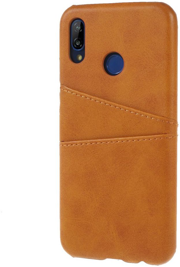 Huawei P20 Lite Back Cover met Lederen Coating Bruin afbeelding 3