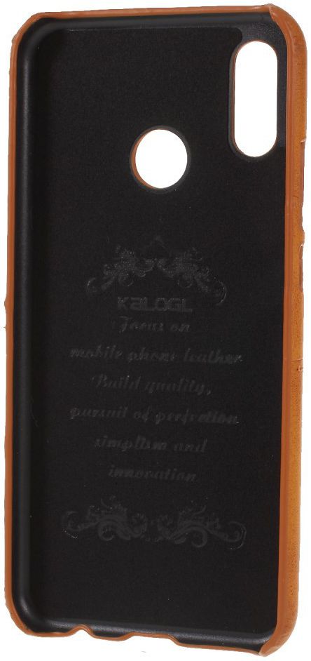 Huawei P20 Lite Back Cover met Lederen Coating Bruin afbeelding 4