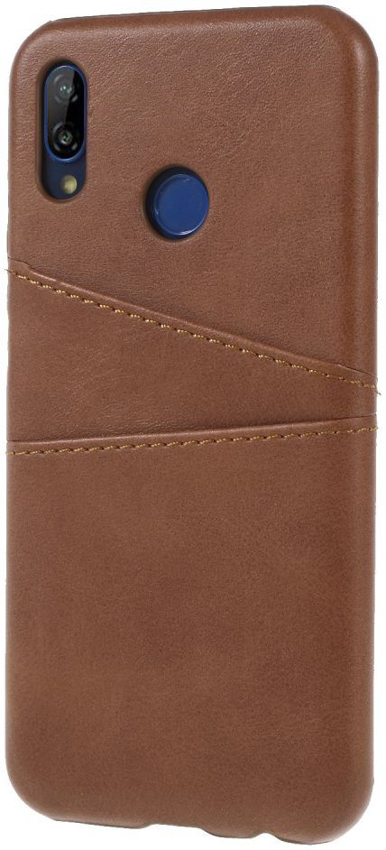 Huawei P20 Lite Back Cover met Lederen Coating Coffee afbeelding 3