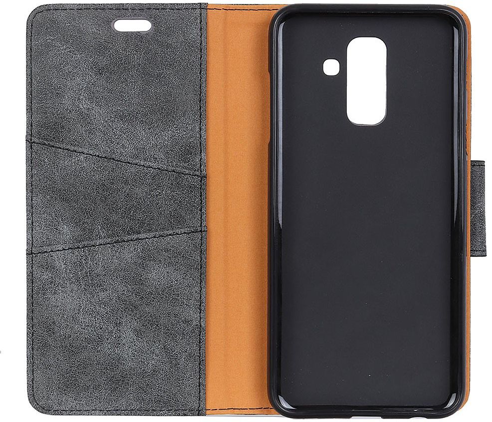 Samsung Galaxy A6 Plus Vintage Portemonnee Hoesje Zwart afbeelding 11