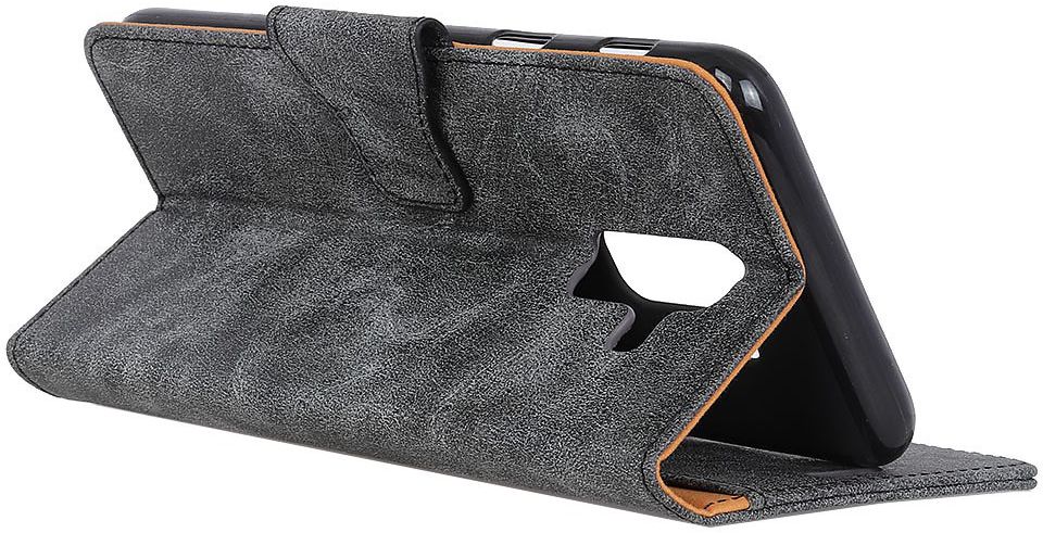 Samsung Galaxy A6 Plus Vintage Portemonnee Hoesje Zwart afbeelding 12