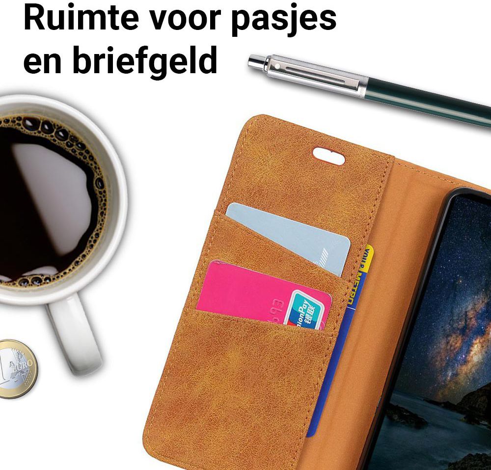 Samsung Galaxy A6 Plus Vintage Portemonnee Hoesje Bruin afbeelding 4