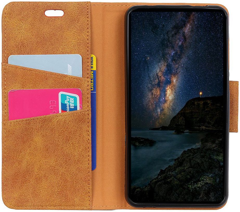 Samsung Galaxy A6 Plus Vintage Portemonnee Hoesje Bruin afbeelding 2