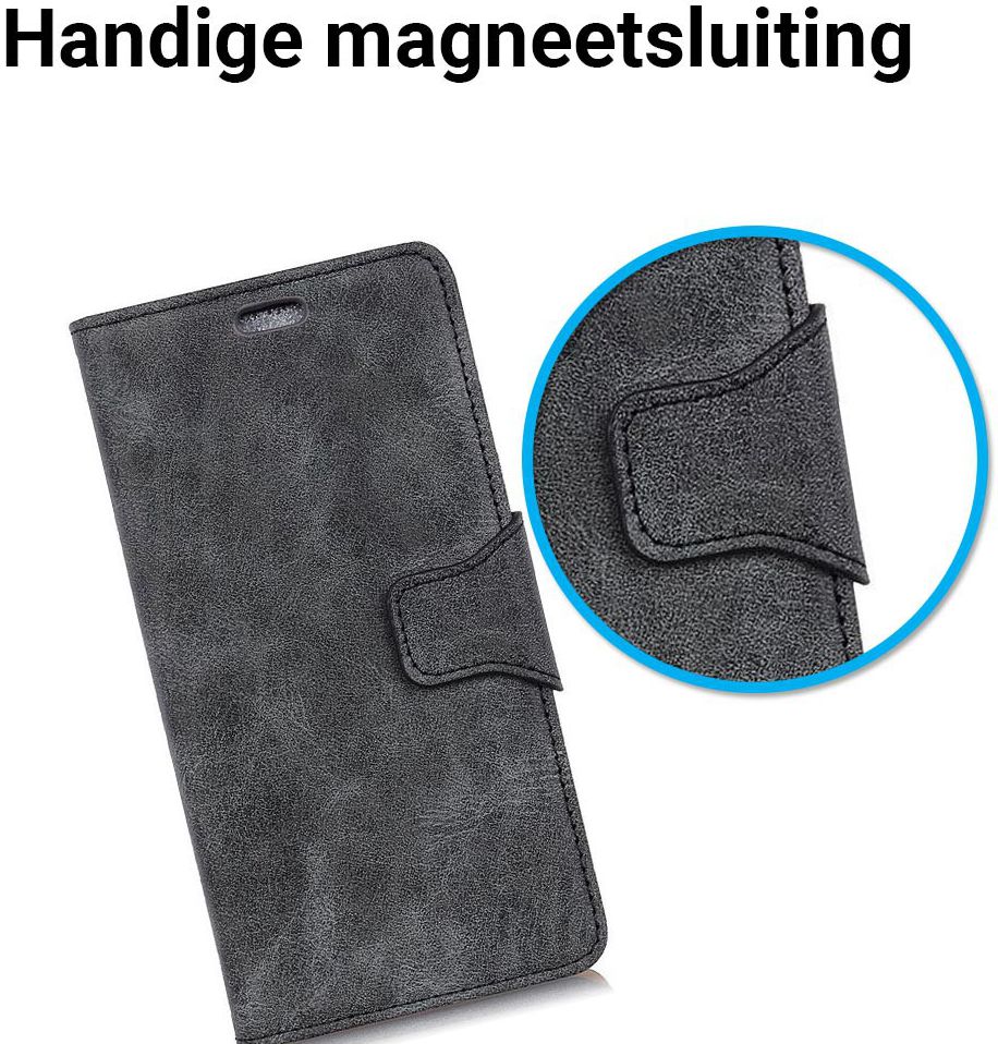 Samsung Galaxy A6 Vintage Portemonnee Hoesje Zwart afbeelding 6