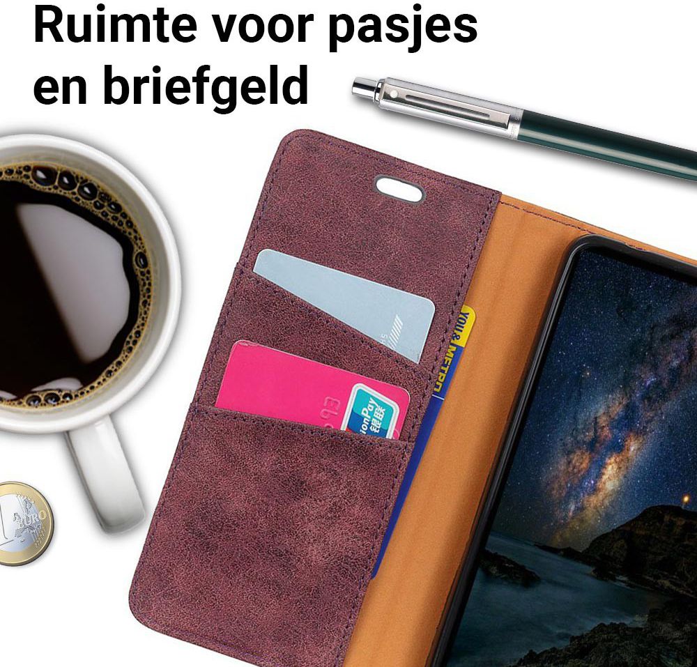 Samsung Galaxy A6 Vintage Portemonnee Hoesje Rood afbeelding 3