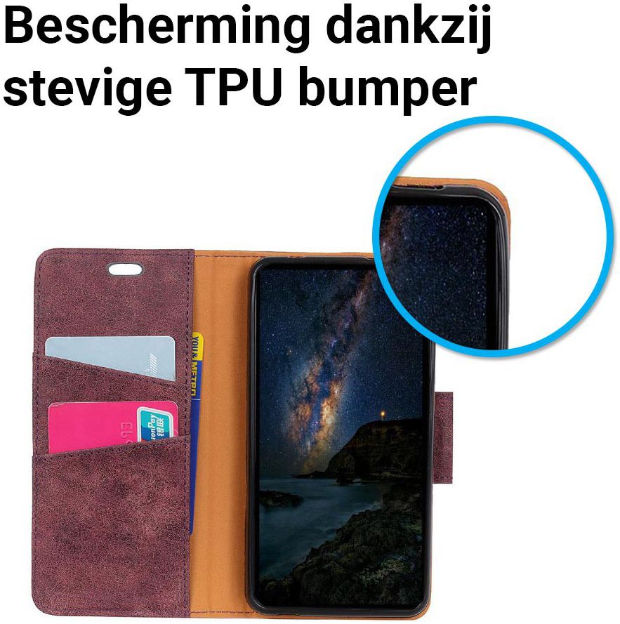 Samsung Galaxy A6 Vintage Portemonnee Hoesje Rood afbeelding 5