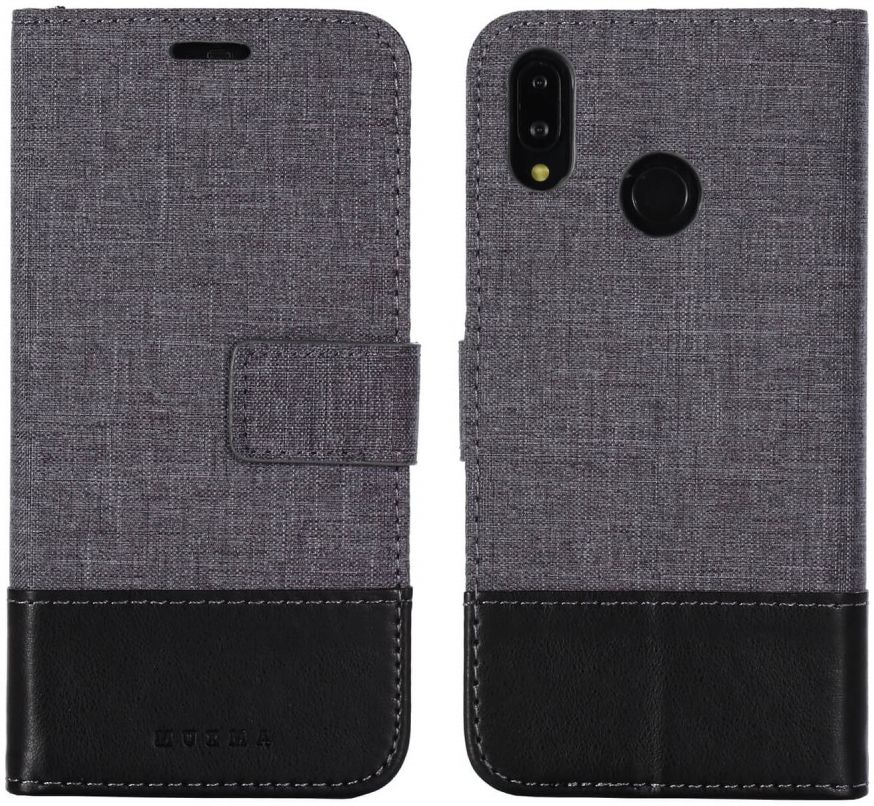 Huawei P20 Lite Linnen Portemonnee Hoesje Zwart afbeelding 10