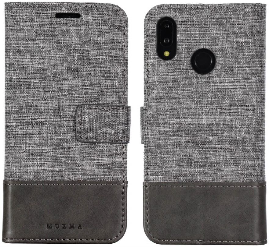 Huawei P20 Lite Linnen Portemonnee Hoesje Grijs afbeelding 10