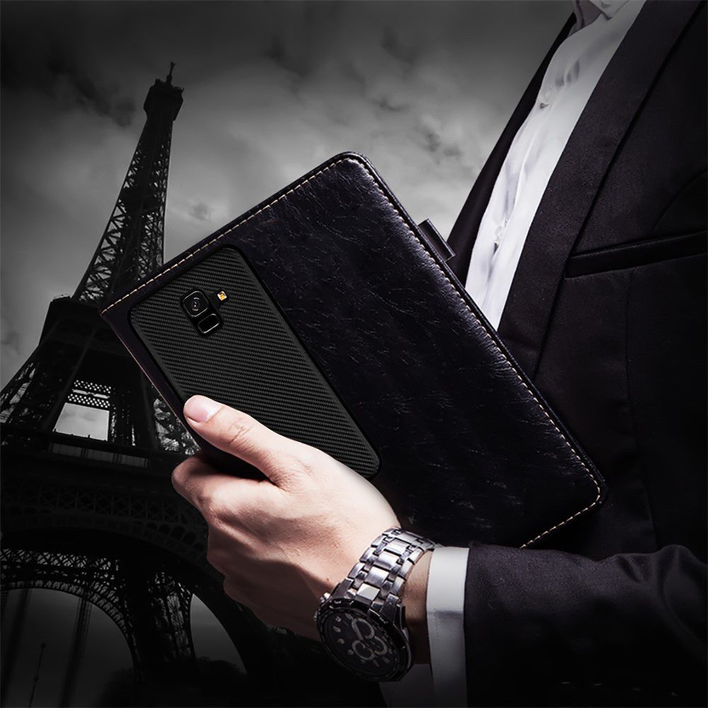 Samsung Galaxy A6 Carbon TPU Hoesje Roze Goud afbeelding 3