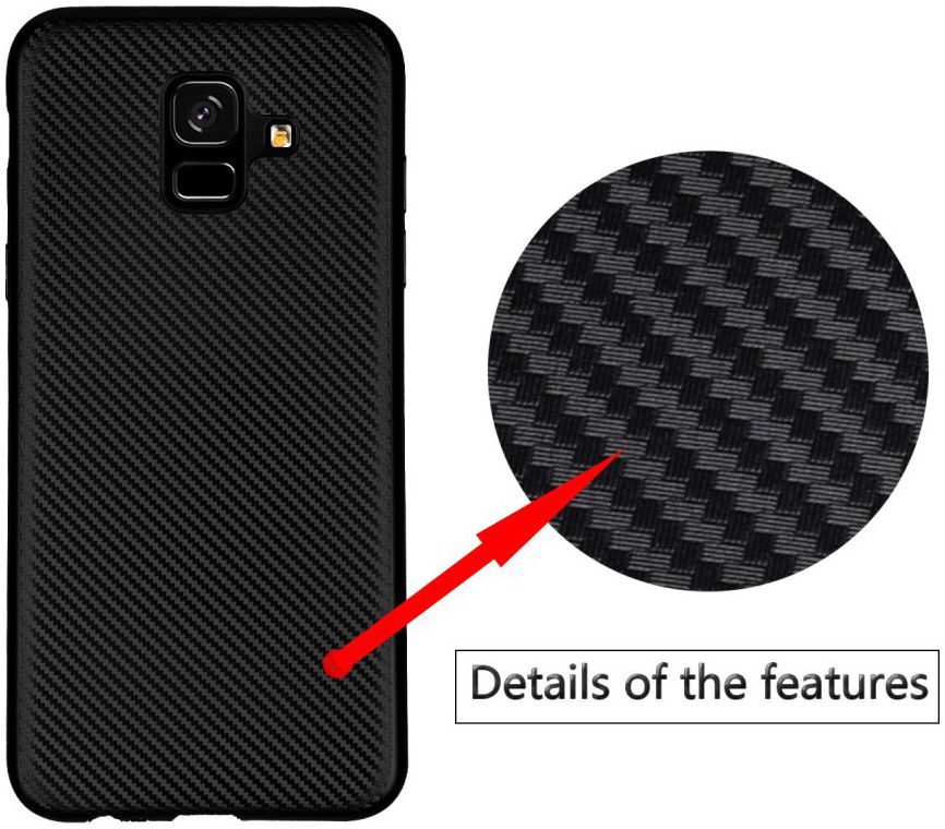 Samsung Galaxy A6 Carbon TPU Hoesje Roze Goud afbeelding 6
