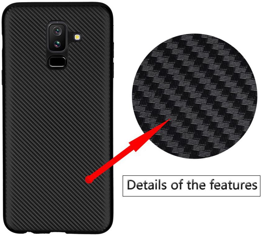 Samsung Galaxy A6 Plus Carbon TPU Hoesje Zwart afbeelding 3