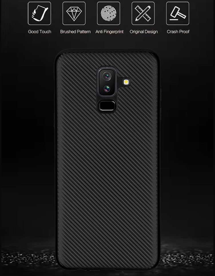 Samsung Galaxy A6 Plus Carbon TPU Hoesje Zwart afbeelding 5
