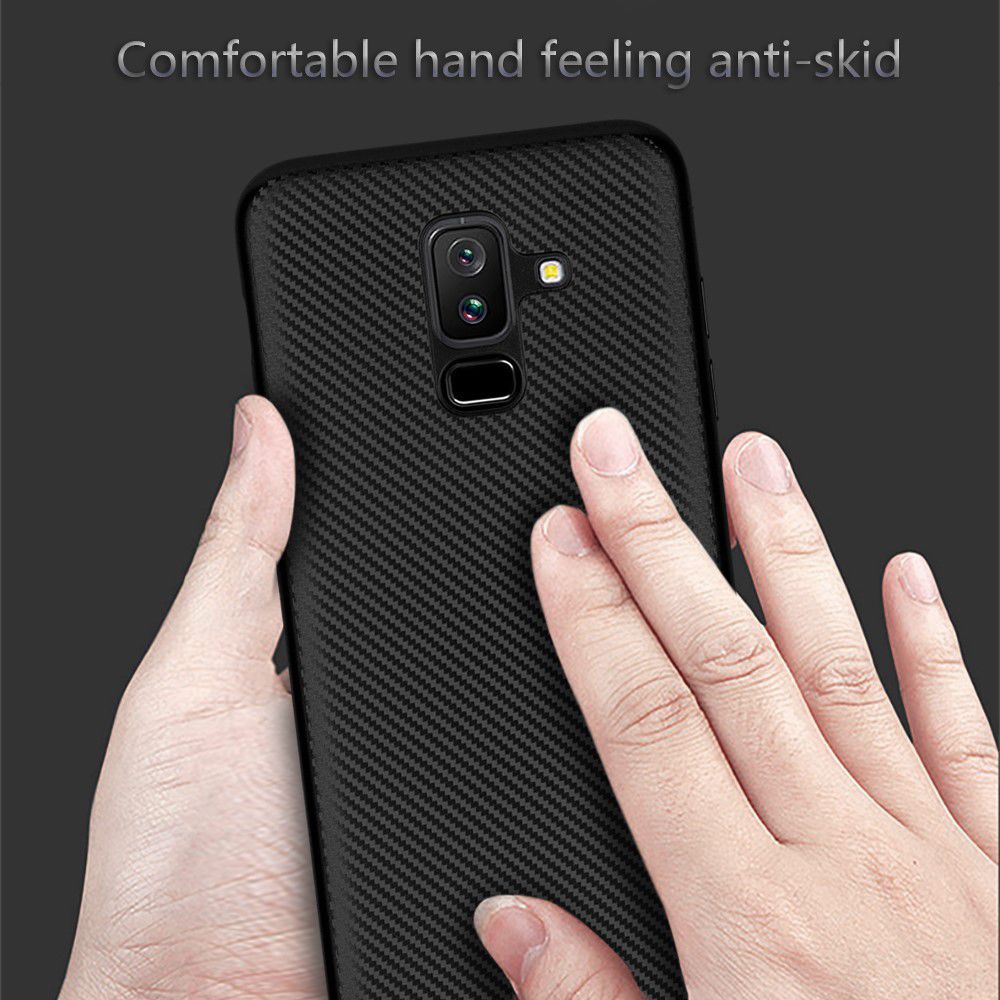 Samsung Galaxy A6 Plus Carbon TPU Hoesje Zwart afbeelding 6