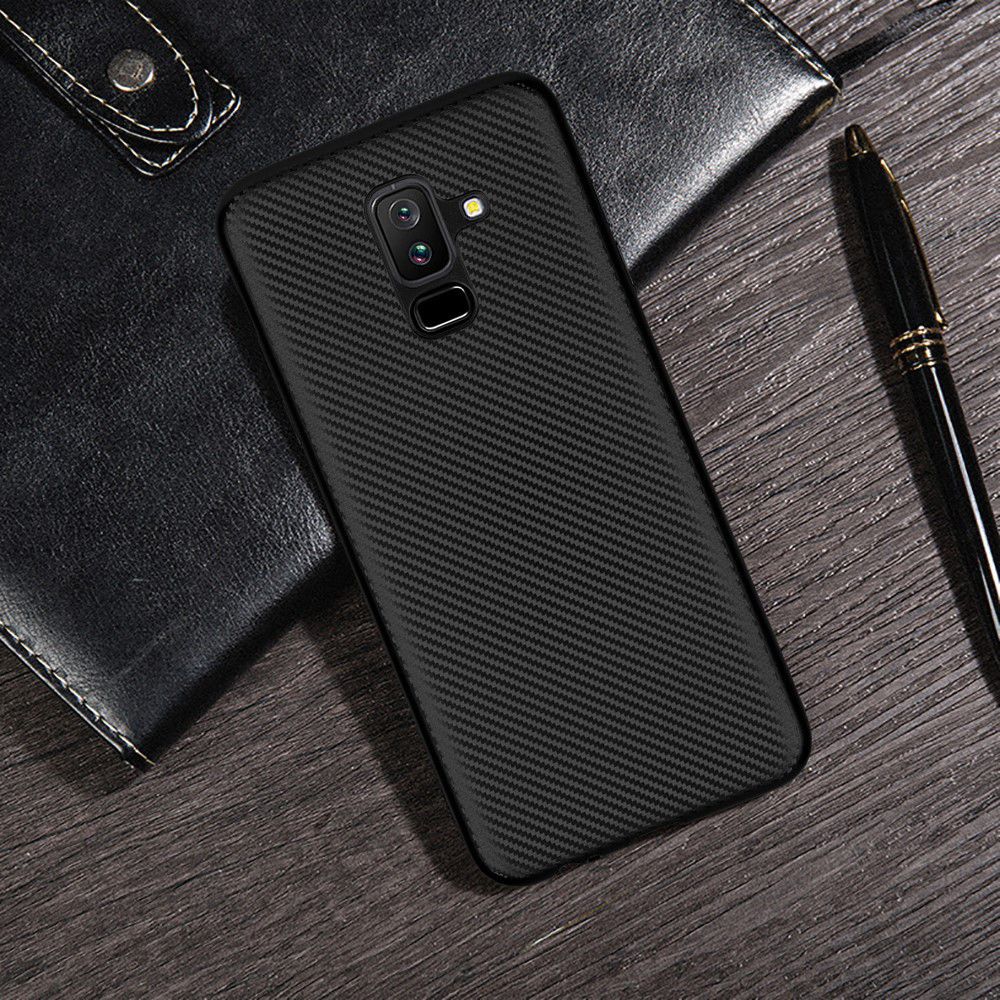 Samsung Galaxy A6 Plus Carbon TPU Hoesje Zwart afbeelding 7