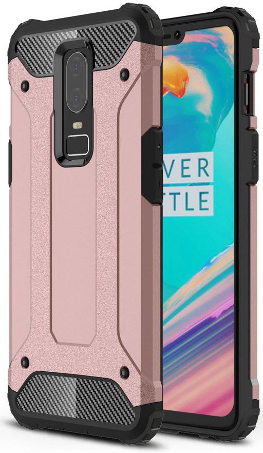 OnePlus 6 Hybride Hoesje Roze Goud afbeelding 1