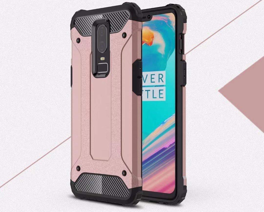 OnePlus 6 Hybride Hoesje Roze Goud afbeelding 2