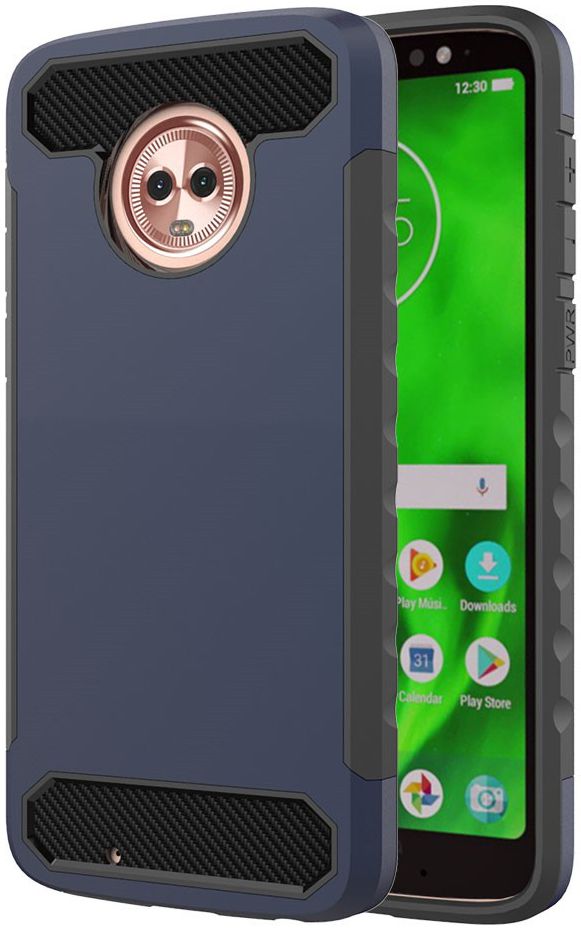 Motorola Moto G6 Stijlvol Hybride Hoesje Blauw afbeelding 1