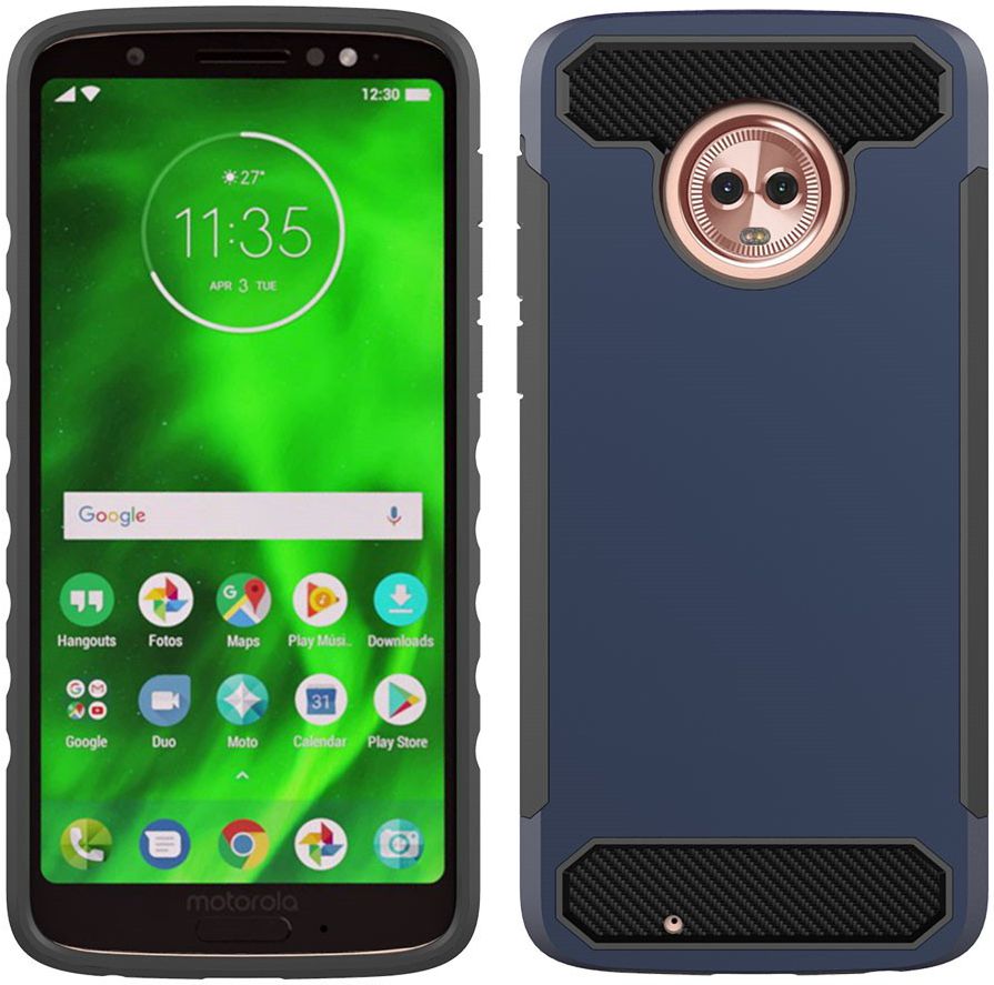 Motorola Moto G6 Stijlvol Hybride Hoesje Blauw afbeelding 3