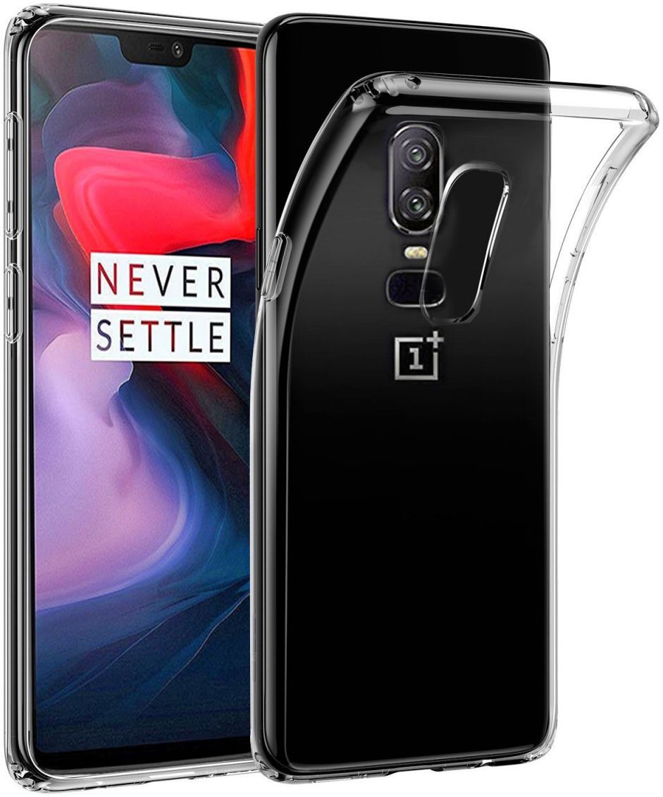 OnePlus 6 Hoesje Dun TPU Transparant afbeelding 1