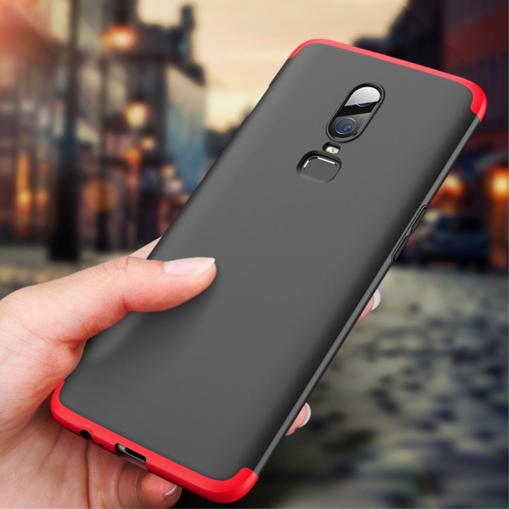 OnePlus 6 Matte Back Cover Zwart Rood afbeelding 10