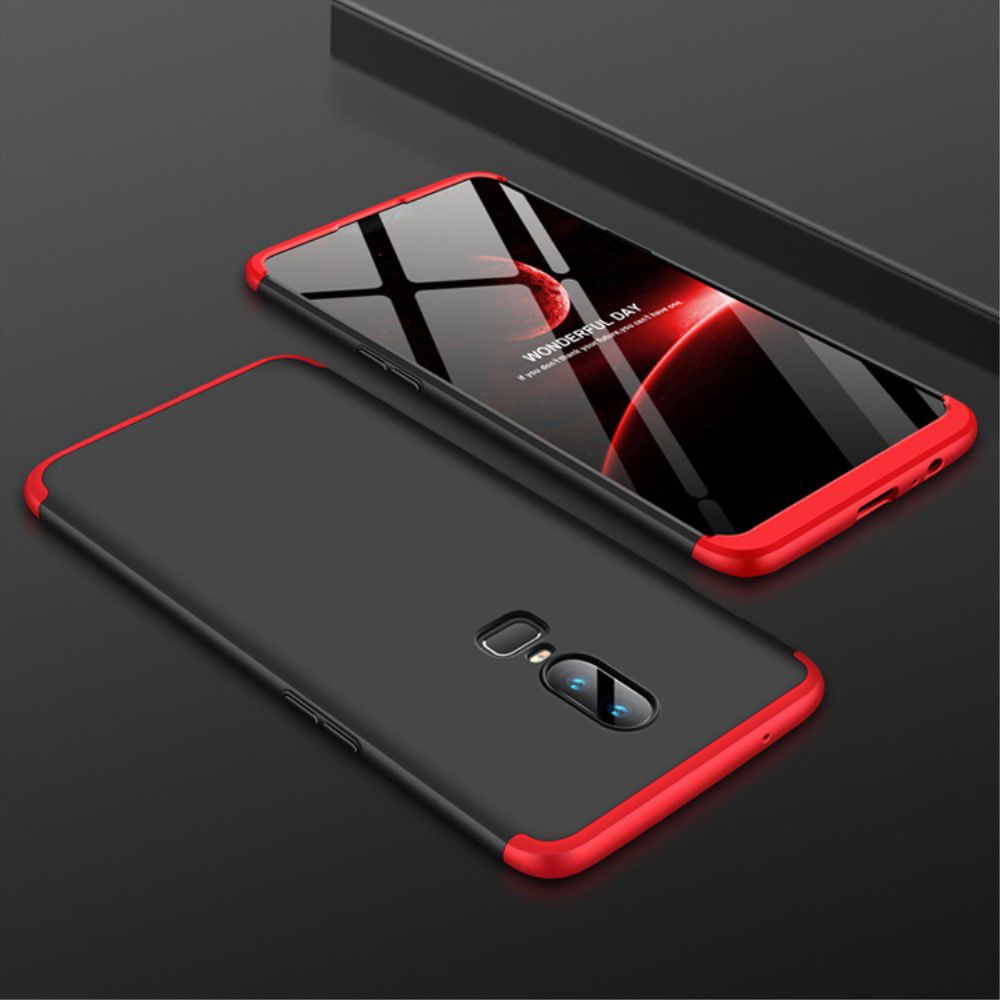 OnePlus 6 Matte Back Cover Zwart Rood afbeelding 3