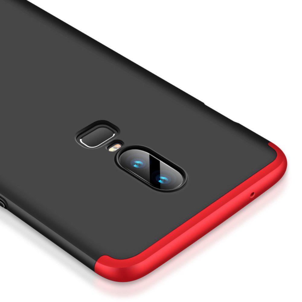 OnePlus 6 Matte Back Cover Zwart Rood afbeelding 4