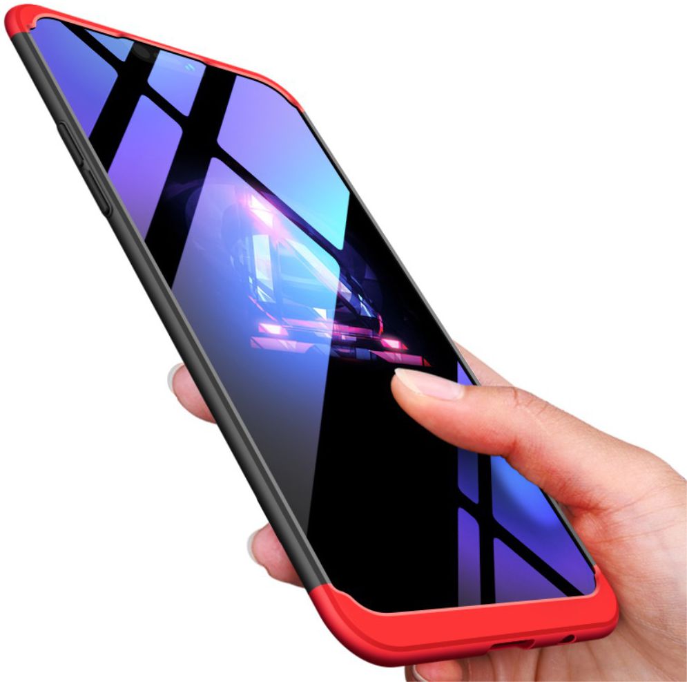OnePlus 6 Matte Back Cover Zwart Rood afbeelding 5