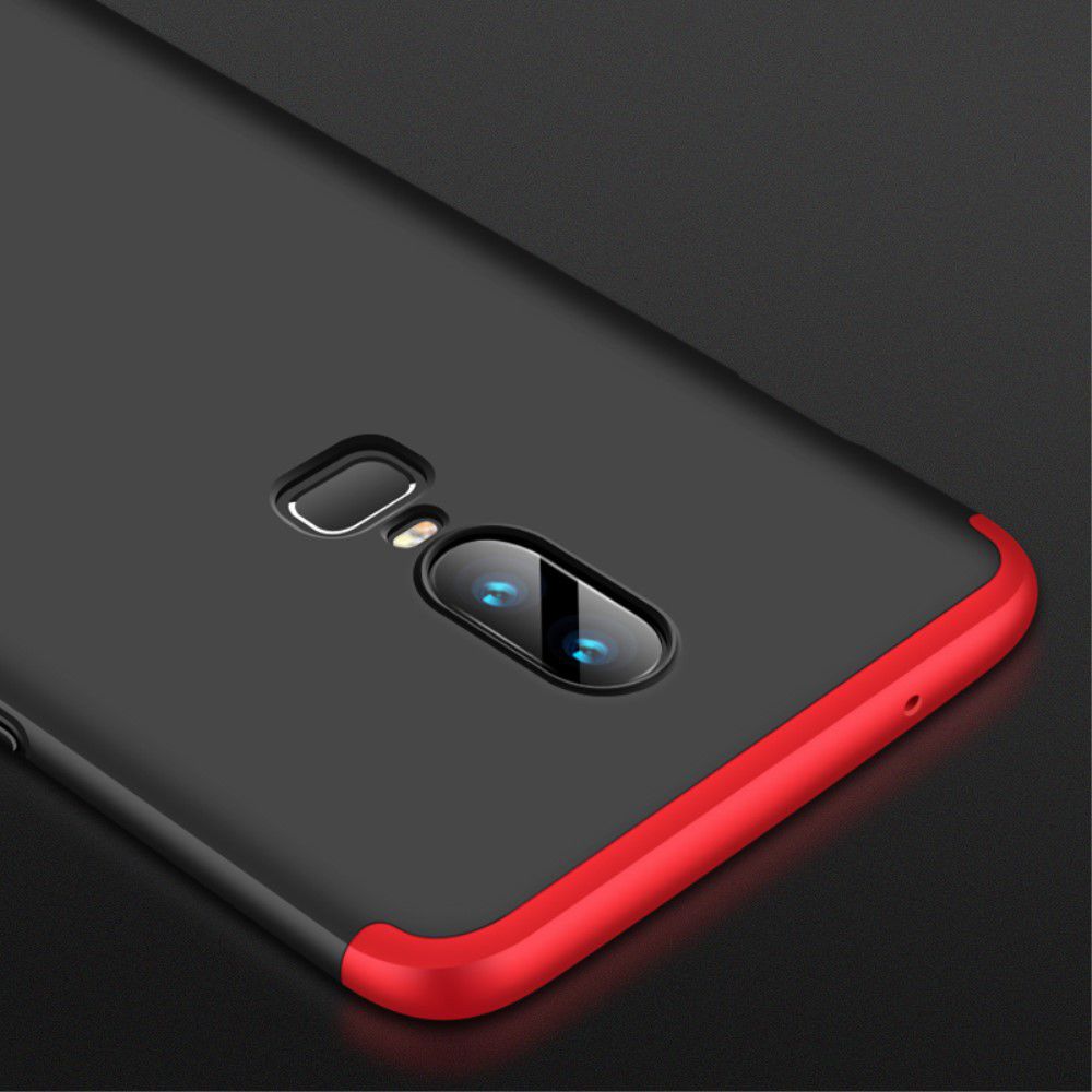 OnePlus 6 Matte Back Cover Zwart Rood afbeelding 8