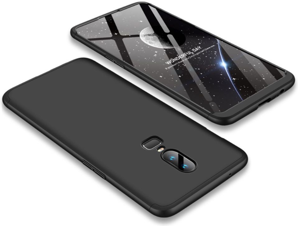 OnePlus 6 Matte Back Cover Zwart afbeelding 1