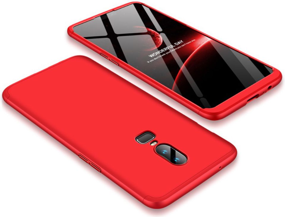 OnePlus 6 Hoesje Dunne Hard Plastic Back Cover Matte Rood afbeelding 1