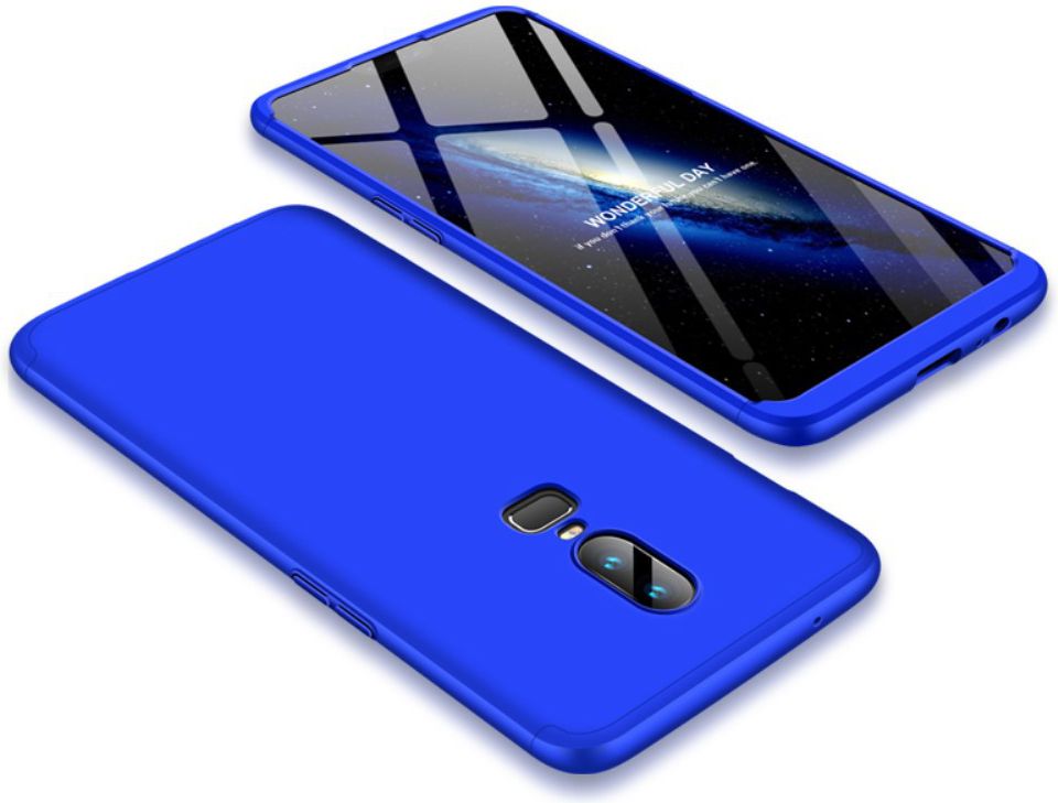 OnePlus 6 Matte Back Cover Blauw afbeelding 1