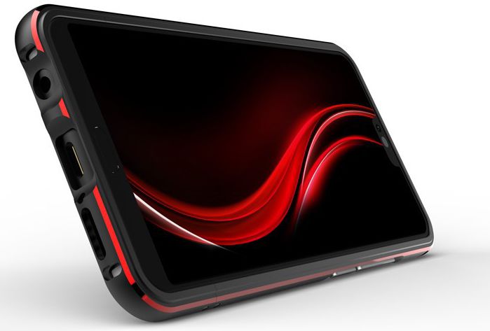 Honor 10 Aluminium Luxe Back Cover Zwart Rood afbeelding 3