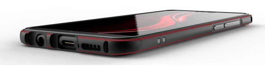 Honor 10 Aluminium Luxe Back Cover Zwart Rood afbeelding 7