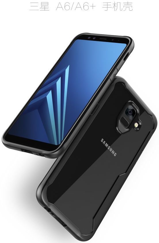 Samsung Galaxy A6 Hybride Transparant Hoesje Zwart afbeelding 4