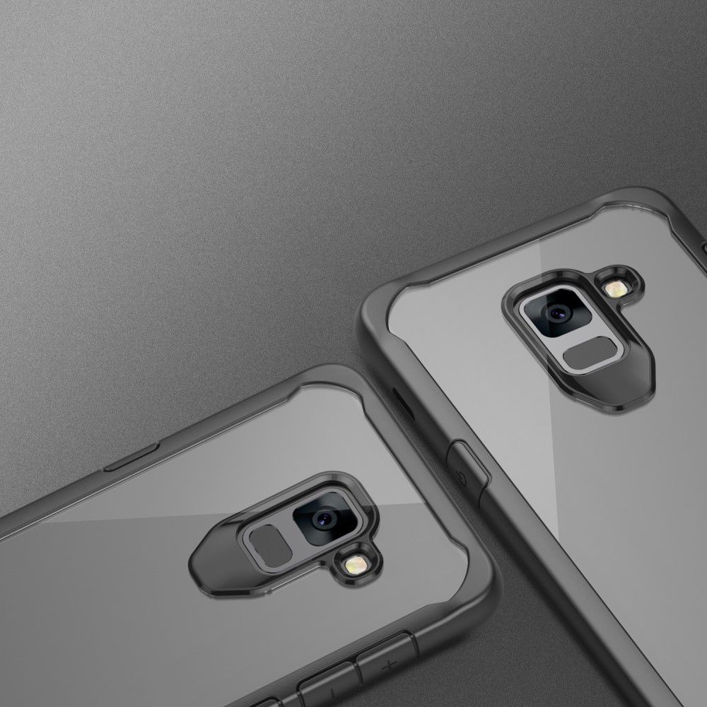 Samsung Galaxy A6 Hybride Transparant Hoesje Zwart afbeelding 6