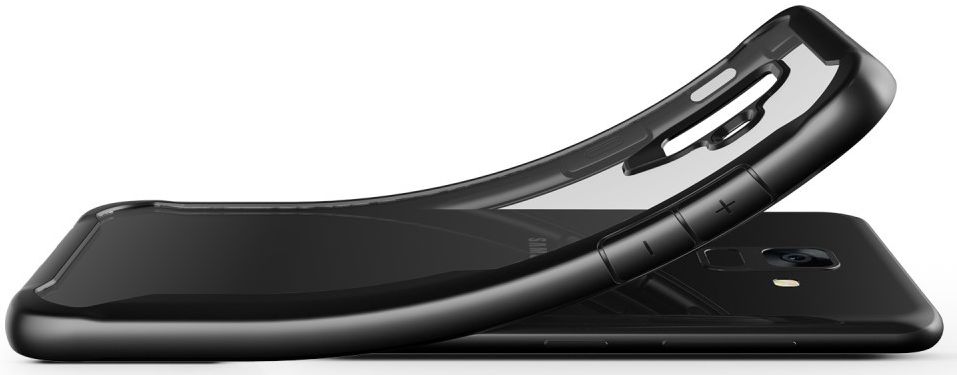 Samsung Galaxy A6 Hybride Transparant Hoesje Zwart afbeelding 9