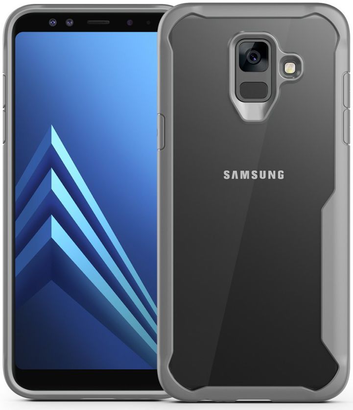 Samsung Galaxy A6 Hybride Transparant Hoesje Grijs afbeelding 1