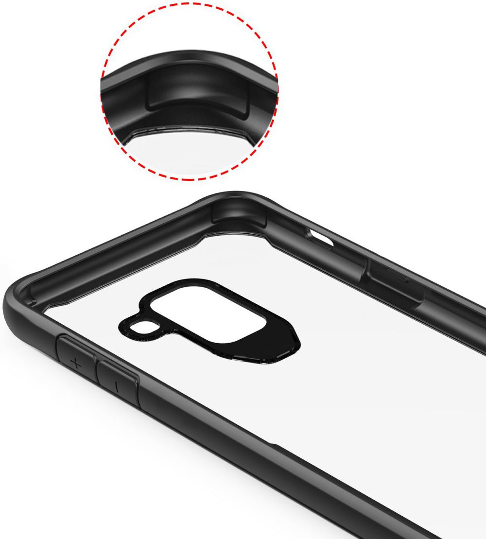 Samsung Galaxy A6 Hybride Transparant Hoesje Grijs afbeelding 3