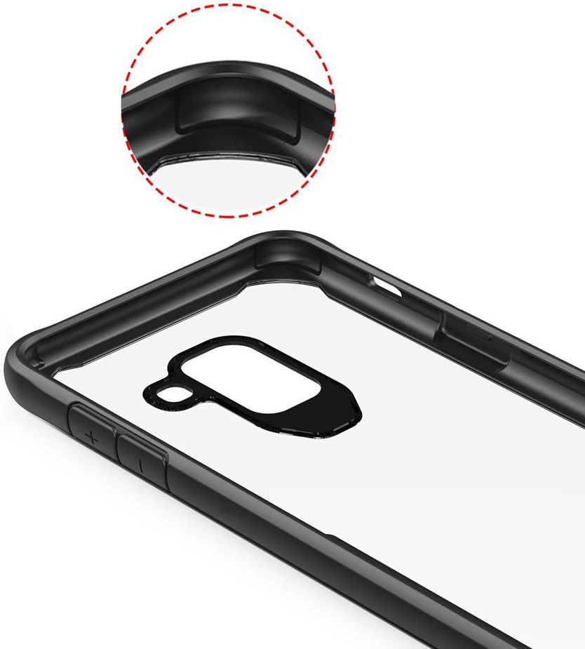 Samsung Galaxy A6 Plus Hybride Transparant Hoesje Rood afbeelding 3