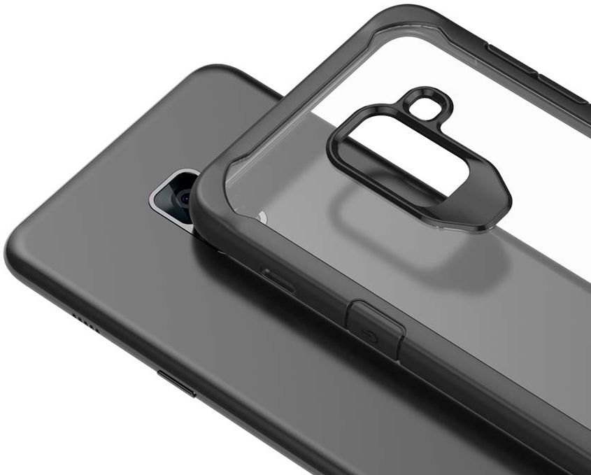 Samsung Galaxy A6 Plus Hybride Transparant Hoesje Rood afbeelding 6