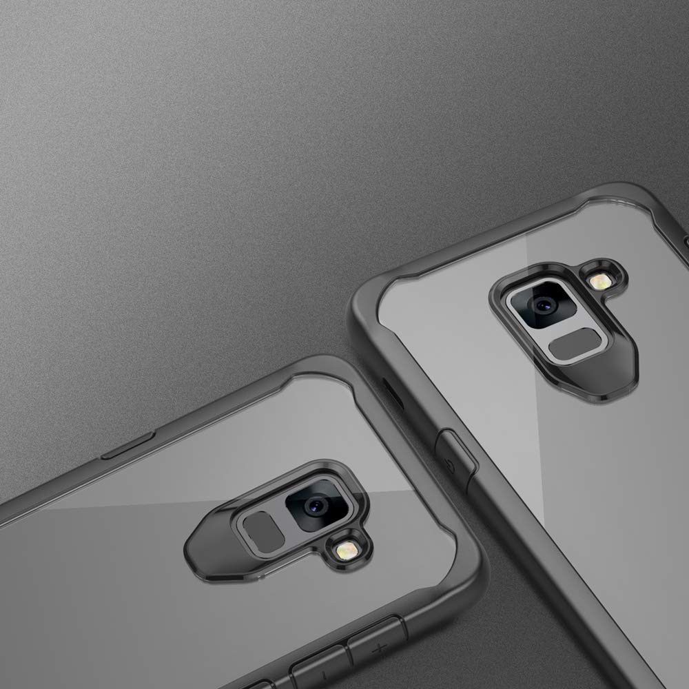 Samsung Galaxy A6 Plus Hybride Transparant Hoesje Rood afbeelding 7