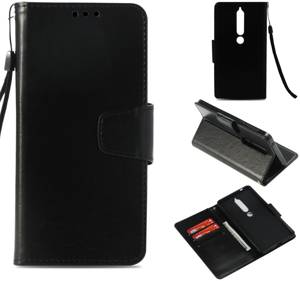 Nokia 6 (2018) Luxe Portemonnee Hoesje Zwart afbeelding 6