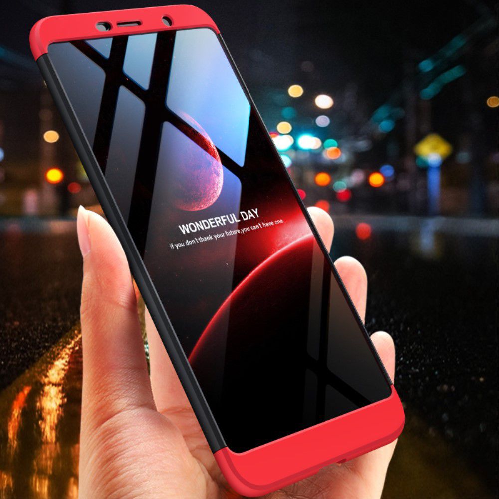 Nokia 7 Plus Matte Back Cover Zwart Rood afbeelding 10