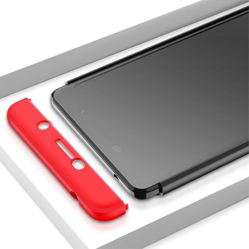 Nokia 7 Plus Matte Back Cover Zwart Rood afbeelding 13