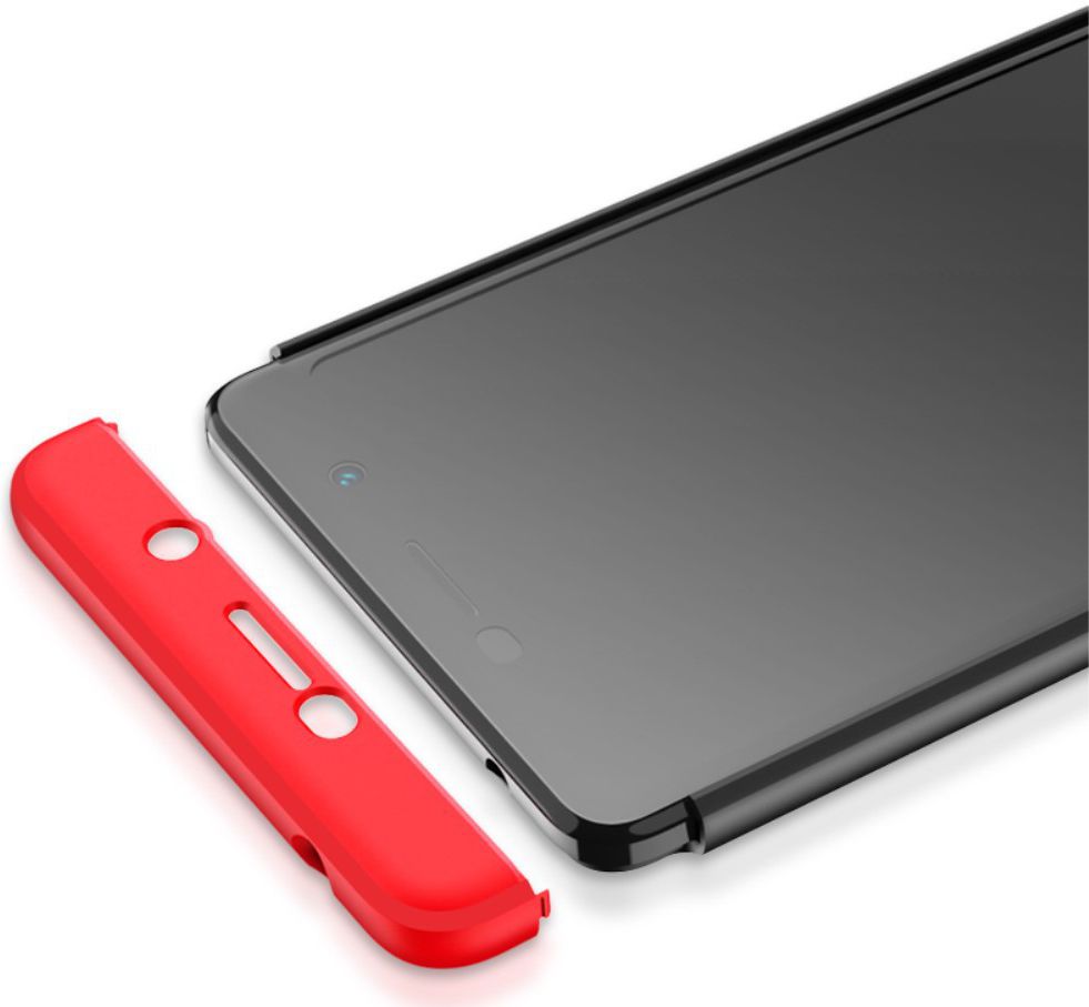 Nokia 7 Plus Matte Back Cover Zwart Rood afbeelding 5