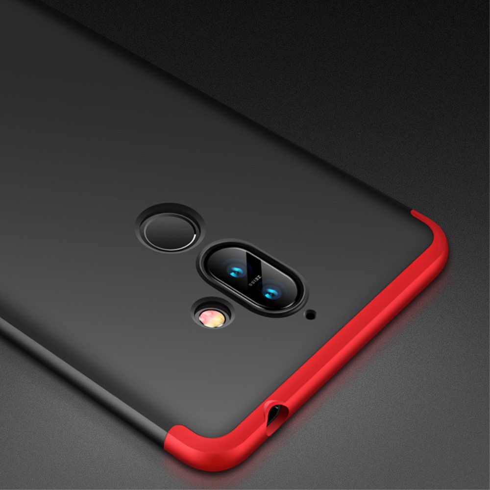 Nokia 7 Plus Matte Back Cover Zwart Rood afbeelding 9