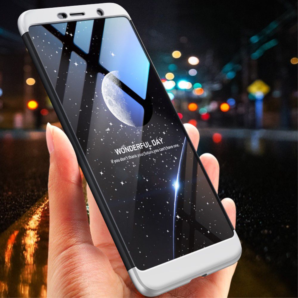 Nokia 7 Plus Matte Back Cover Zwart Zilver afbeelding 4
