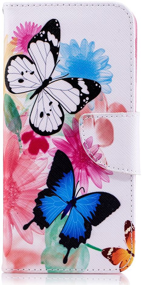 Samsung Galaxy A6 Portemonnee Hoesje met Vlinders Print afbeelding 1